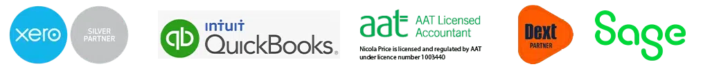 logos - intuit quickbooks, xero, dext, sage, aat licensed accountant