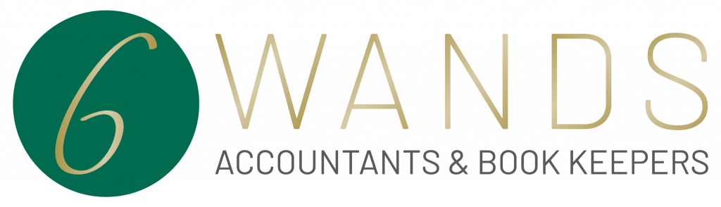 6 Wands logo - Black text